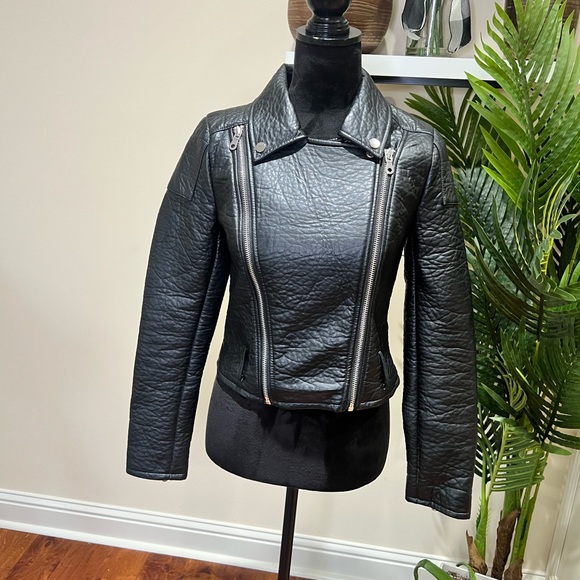 Bagatelle’s Faux Leather Black Moto Jacket Coat 6 - Picture 3 of 8
